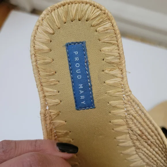 Proud Mary Raffia Women's Slip-On Sandals EUC 8. Coastal Boho Minimalist - Picture 6 of 9